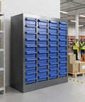 40 Drawer Parts Cabinet With Label Stickers Nut And Bolt Organizer ABS Drawers in warehouse setting