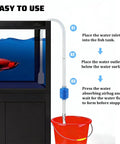 Heavy Duty Manual Gas Siphon Pump With Flexible Hose For Quick Truck And Suv Fuel Transfer And No Hassle Diesel Oil Drain Tool That Gets Her Done For Everyday Drivers On The Go, shown with attached hose and bucket.