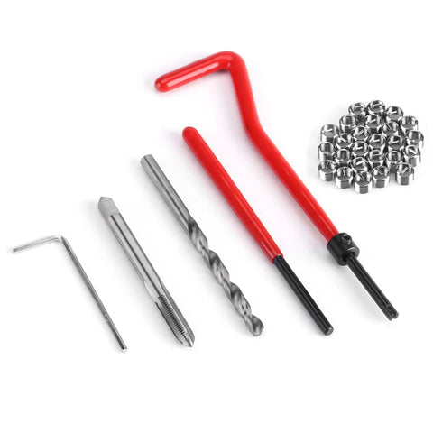 Thread Repair Kit With 30 Piece Insert Tool Set M5 For Restoring Damaged Internal Threads And DIY Field Repairs with inserts, drill bit, wrench