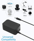 All-In-One 30W Universal Power Adapter With Adjustable DC Output 3V To 12V, 2.5A Max, 14 Tips, 5V 2.1A USB Port, 4.9Ft Cord, 100-240V AC Input, Plug-And-Play Power Supply for gadgets.