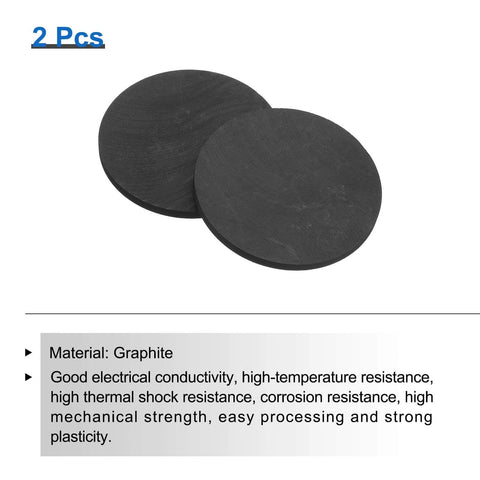 High Purity Graphite Block Disk Ingot Plate Sheet 80 By 5 Millimeters For Melting Casting And Electrolysis Pack Of 2