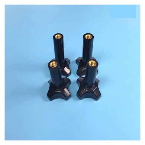 No Sweat M8 Black Hex Nuts And Secure Fastening Kit For Soft Serve Machines showing four black hex nuts with brass threads.