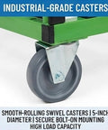 Industrial-grade casters for Heavy Duty Material Handling Cart And Industrial Storage Trolley For Sheet Metal with smooth-rolling design.