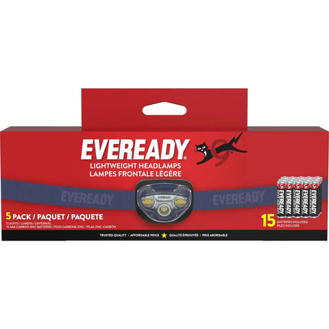 LED Headlamps Pro200 Five Pack Batteries Included in package front view