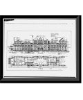 Union Station Water Street Montgomery Vintage Black And White Wall Art Prints Set Of 10 In 17x22 Inches, architectural drawing framed