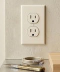 Gotta Have Slick And Smooth Nema 5 To 15R Dual Receptacle Outlet 15A 125V Standard Wall Socket mounted on wall