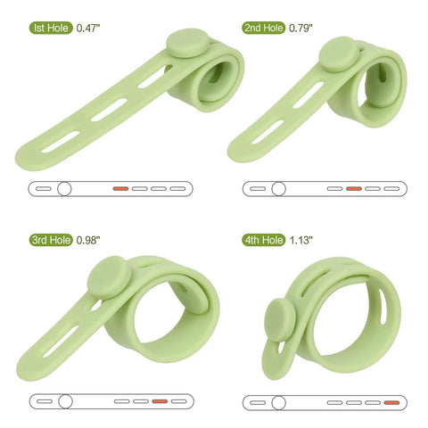 24 Piece Silicone Cable Ties Pack With Locking Buckles Reusable And Washable Adjustable Straps For Cable Management