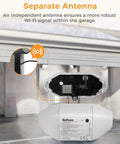 Smart WiFi Garage Door Opener With App Control And Voice Compatibility For Alexa And Google Home No Hub Needed Open Close Check Status From Anywhere Today, showing separate antenna for better WiFi signal.