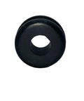 Pack Of Four Rock Solid Rubber Grommets With Five Sixteenths Inch Bore And Three Quarter Outer Profile, top view of rubber grommet.