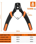 4 In 1 Snap Ring Pliers Set With Interchangeable Jaw Heads For Internal And External Clips, dimensions and weight shown