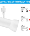 18W Dimmable LED Track Heads Pack of 4 1400LM CRI90 Single Circuit H Track Lighting showing compatibility with H-type track