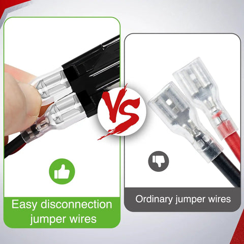 Comparison between 5 Pin Rocker Switch Jumper Wires Set For Automotive And ATV Console Wiring and ordinary jumper wires