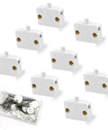 8 Pack Door Activated Light Switch Kit For Cabinets And Closets, 120V 1A 250V Rated, shown with screws for easy installation.
