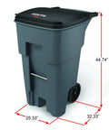 65 Gallon Rollout Trash Can With Wheels For Commercial Kitchens And Facilities Tough As Nails Durable Heavy Duty Mobility