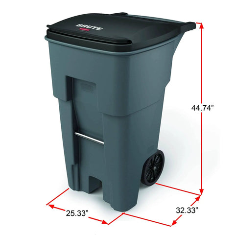 65 Gallon Rollout Trash Can With Wheels For Commercial Kitchens And Facilities Tough As Nails Durable Heavy Duty Mobility