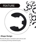 400 Piece Car E Clips Kit with Alloy Steel Retaining Rings External Snap Rings in 10 Sizes M1.5-M10 detail of E-shape design