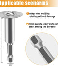 Beefy Cutting Wheel for Drill and Rotary Tool with 6 Steel Saw Blades, 1/4 Inch Hex Shank, shown with size and material details