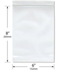 6 x 8 Inch 8 Mil Zipper Reclosable Bags Pack Of 100 Clear Heavy Duty LDPE Food Storage Bags Puncture Resistant FDA Compliant Perfect For Grab N Go Snacks And Crafts Great For Storage And Travel, 6 x 8 in clear bag