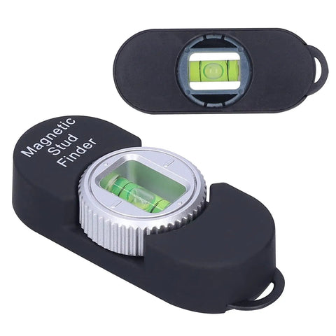 Tbest Magnetic Stud Finder for Portable Metal Detector with Built in Gauge, No Battery Needed, Detects Steel Studs, Nails & Screws in & Plasterboard (Black) showing level indicator and compact design.