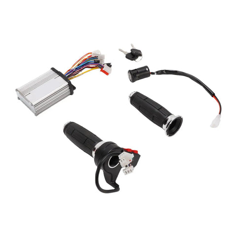 350W Brushless Motor Controller Kit With Anti Slip Throttle Grip And Ignition Key Switch Lock For Electric Bikes, Scooters, And Tricycles Upgrade