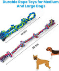 Two Pack XL Dog Rope Toys For Large Breed Aggressive Chewers, Indestructible Tug Of War And Teeth Cleaning Chew Toys, Washable Cotton Ropes