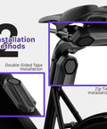 113dB Bike Alarm With Remote Control And Motion Sensor, SOS Alert, IP65 Waterproof Anti Theft Alarm System, Wireless Siren For E Bike, Motorcycle, Scooter, Cart Or Trailer mounted with zip ties and tape