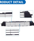 Front Bumper Lower Grille for 2011 2012 2013 Toyota Corolla, Direct Replacement, Primed Black ABS Plastic with detail view.