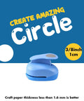 Three Eighths Inch Circle Paper Punch for Quick No Fuss Circle Cuts, shown with a 3/8 inch size to create craft embellishments.