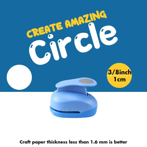 Three Eighths Inch Circle Paper Punch for Quick No Fuss Circle Cuts, shown with a 3/8 inch size to create craft embellishments.