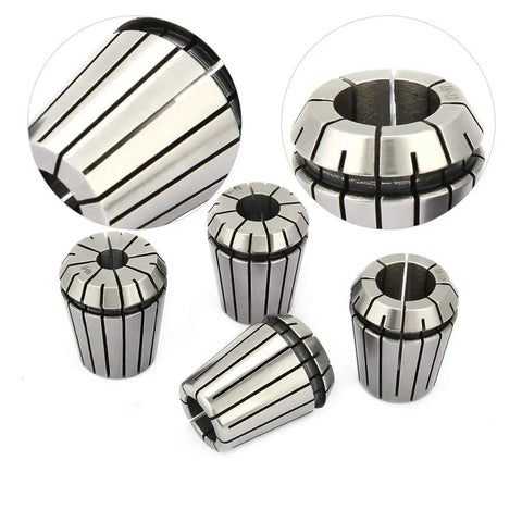 Built Tough ER32 Manganese Steel CNC Collet Chuck Set, detailed view of five precision collets for secure tool holding.
