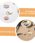 Gold 14 Piece DIY Clock Parts Kit showing metal washers and nuts for quartz clock repair