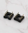 Gold Plated 8 Pin DIP IC Socket Adapter 2.54mm Pitch Straight Socket For OP Amp ICs 20 Pack Fits NE5532 Burr Brown LM