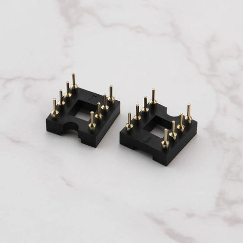 Gold Plated 8 Pin DIP IC Socket Adapter 2.54mm Pitch Straight Socket For OP Amp ICs 20 Pack Fits NE5532 Burr Brown LM