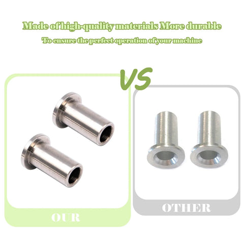 Two stainless steel bearing sleeves with flanged ends (2-pack) for Grindmaster Crathco D/E series beverage dispensers