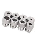 8 Piece Stainless Steel Drill Bushing Set With 3 To 10mm Inner Diameters And M14x1.5 Threads For Precise Drilling And Rock Solid Grip