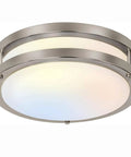 13 Inch Flush Mount LED Ceiling Light With Adjustable Color Temperature 2700K To 5000K Dimmable Brushed Nickel Fixture