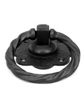 Kickstart Your Home Decor Game With This Straight Up Solid Black Wrought Iron Cabinet Handle Featuring Antique Flower Roped Detail And Rust Resistant Finish For Zero Stress Updates, showcasing twisted design and sturdy built.