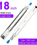 Heavy Duty Locking Drawer Slides Full Extension Runners Built To Last For Smooth Silent Opening And Closing Rust Resistant Steel Rails With Ball Bearing Rollers Electroplated And Powder Coated Finish 1 Pair, 18 inch, cold rolled steel