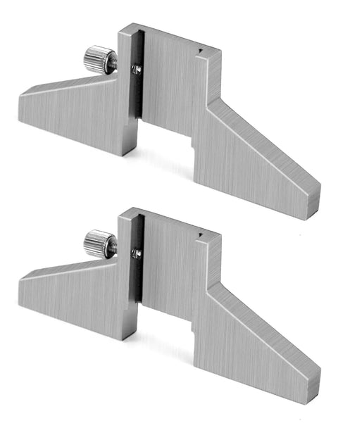 2 Pack Caliper Depth Base T Bar Attachment for Dial Digital and Vernier Calipers Carbon Steel Hardened Easy Screw Knob Turns Your Calipers Into Depth Gauges Fits 4 Inch To 12 Inch Blades No Modifications Needed, shown in side view