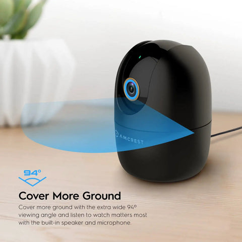 4MP WiFi Indoor Camera With Pan Tilt Zoom, Pet And Baby Monitor, Human And Pet Detection, Auto Tracking shown with 94° view angle