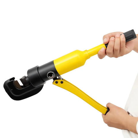 Heavy Duty Hydraulic Rebar Cutter 13 Ton Manual Steel Bar Cutting Tool Portable Toolbox For Construction Pros, held in hand.