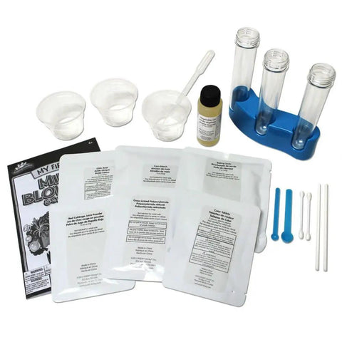 Hands-On Mind Blowing Science Kit for Kids, 20 Experiments to Explore Chemistry and STEM, Multicolor Set with tools and materials.