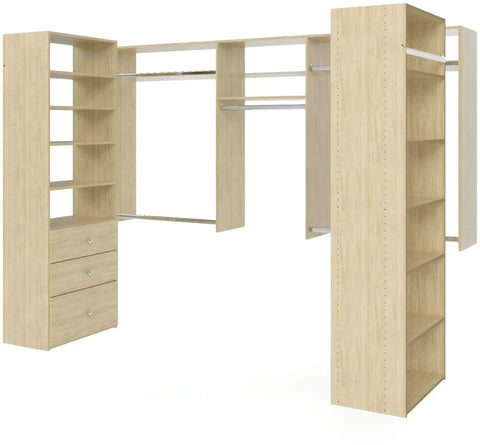 Two Shelf Closet Organizer Set In White Laminate About Twenty Four Inch Wide By Fourteen Inch Deep Five Eighths Inch Thick Includes Shelf Pins And Screws