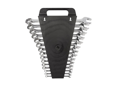 Beefy 15 Piece SAE Combination Wrench Set With Angled Open End For Tight Spaces 1/4 Inch To 1 Inch Sizes Plus Holder Shop Ready Gear For Your Home Garage Or Pro Shop