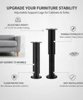 Beef Up Your Sofa Cabinets And Bed With Adjustable Furniture Legs, Stainless Steel Leveling Feet, Height Adjustable 1.5 to 9.8 In