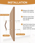 Installation guide for Leather Drawer Pulls 4 Pack White Microfiber Leather Dresser Knobs With Double Hole Mounting and screws.