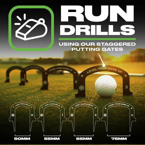 Four Pack Golf Putting Gates With Stands For Indoor And Outdoor Practice Stroke Control And Accuracy Training Aids on grass