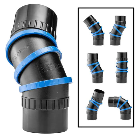 Articulating Dust Collection Fittings For 4 Inch Hose Adjustable From Straight To 90 Degree Easy Hookup For Dust Collector Systems Table Saw And Shop Vacuum Cleanup Perfect For Tight Shops And Obstructed Layouts