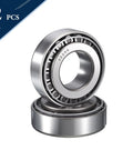 Two Pack 32206 Tapered Roller Bearing Cone And Cup Set, 30mm Bore, chrome steel, pre-lubricated bearings displayed in stack