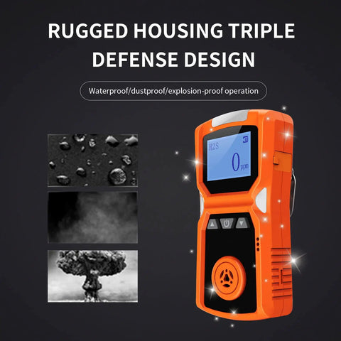 Hydrogen Sulfide Gas Detector With Digital H2S Monitor Loud Audible Alarms Plus Light And Vibration Alerts USB Rechargeable Clip On H2S Detector 0 To 100 Ppm Range For Jobsite Safety And Field Teams